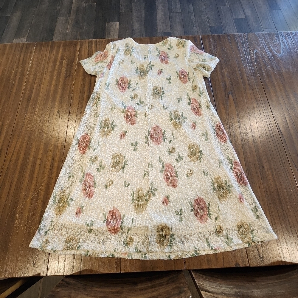 Vintage Giorgio Sant Angelo Floral Print Lined Dress 16 cottagecore Fairy
